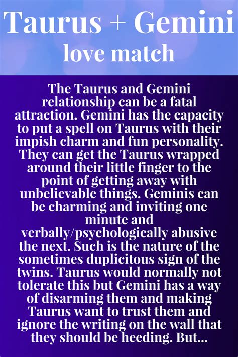 gemini and taurus relationship